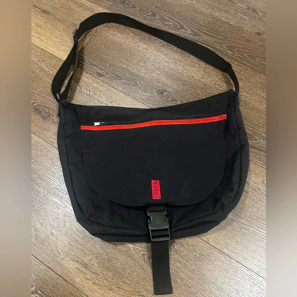 Hugo Boss Black and Red Messenger Bag